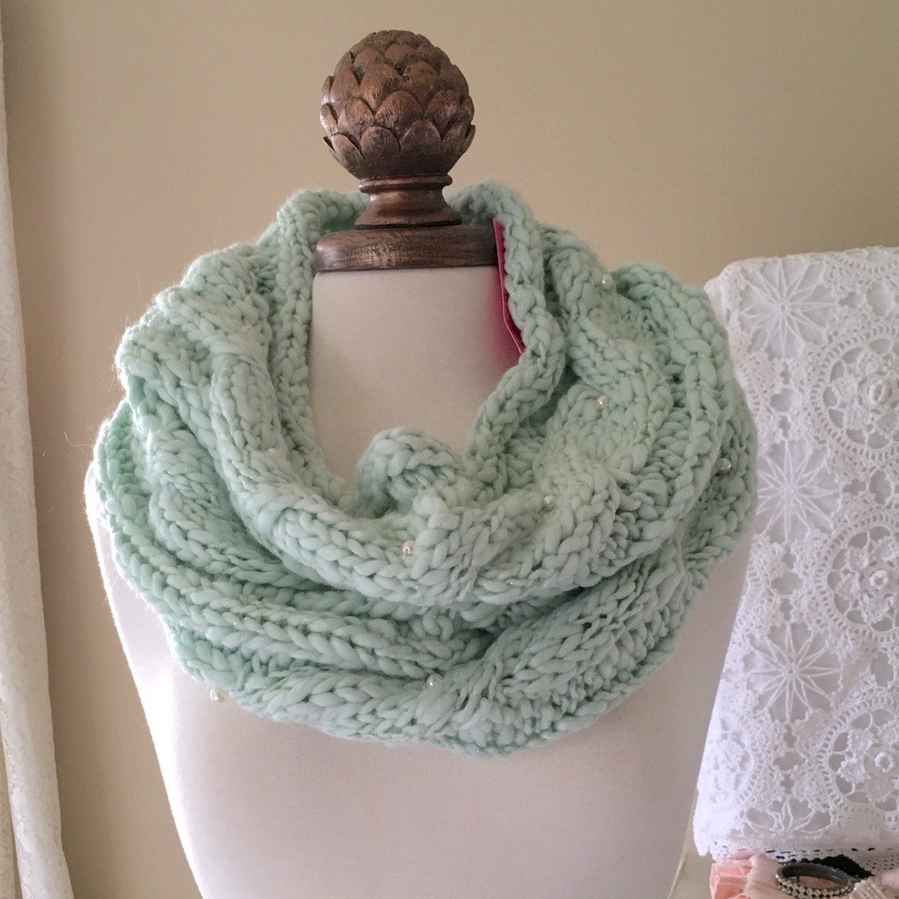 Chunky knit scarf by Betsey Johnson